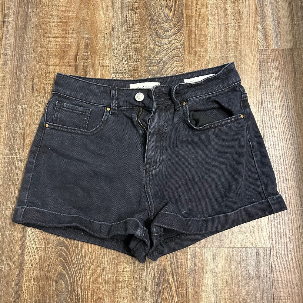 PacSun Black Denim Mom Shorts